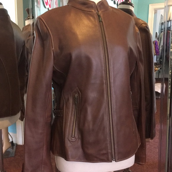 Tiboa Jackets & Blazers - Genuine Brown Leather Jacket - Tiboa